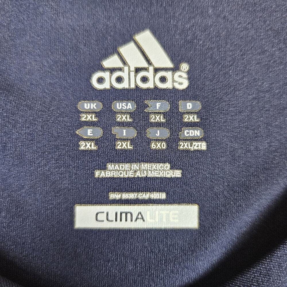 Adidas Climalite Techfit Compression Shirt Men 2XL Short Sleeve Navy Performance - Picture 9 of 11